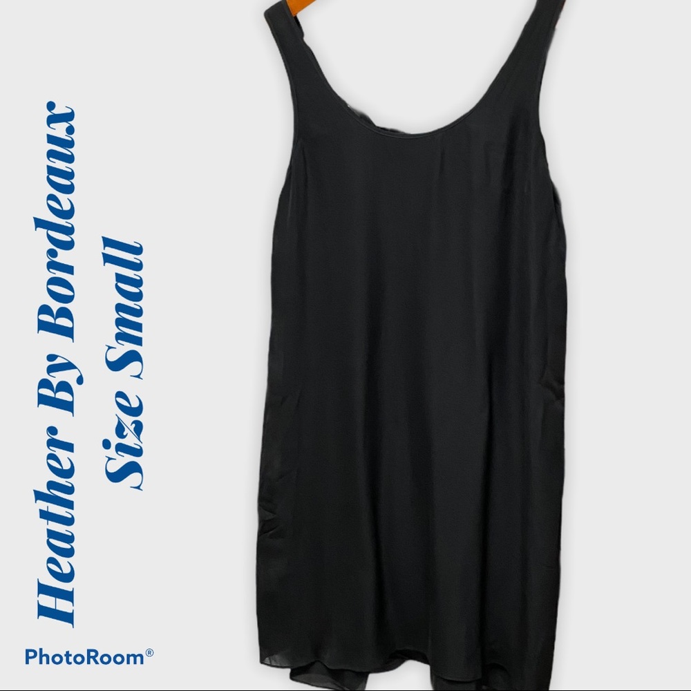 Heather Silk Black Tank Dress Size Small lbd